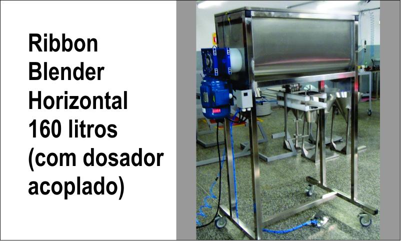 RIBBON BLENDER HORIZONTAL COM DOSADOR ACOPLADO - 160 litros